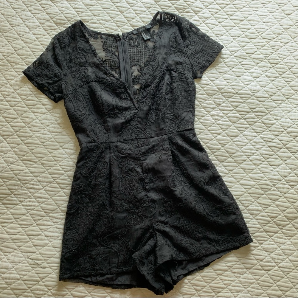 Boho Lacey Short Romper with back zip